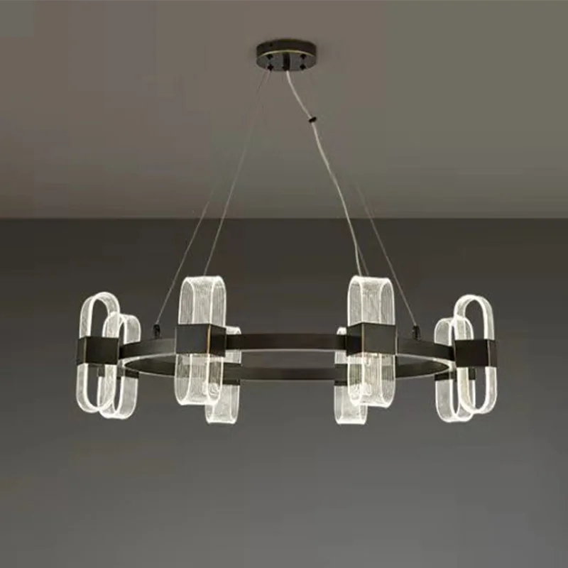 クリアランス特価 黒シンプルな Led シャンデリア照明 6 8 10 ヘッドアクリル新しいのシャンデリアリビングダイニングルーム屋内装飾 福岡空港免税店 Ottotto Brewery Jp