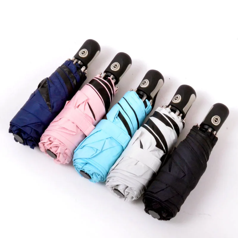 

Umbrella Mini Small Fully Automatic Umbrella Full Blackout Vinyl Ultra-strength UV-Protection Anti-UV Parasol All-Weather Umbrel