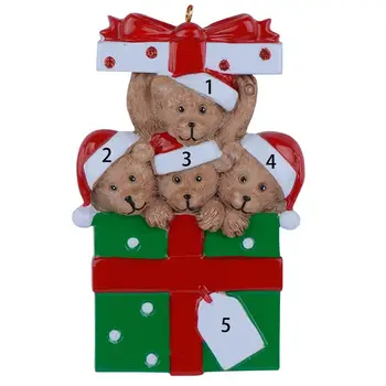 

Wholesale Resin Bear Family Of 4 Christmas Ornaments Personalized Gifts That Can Write Your Own Name For Holiday And Home Decor