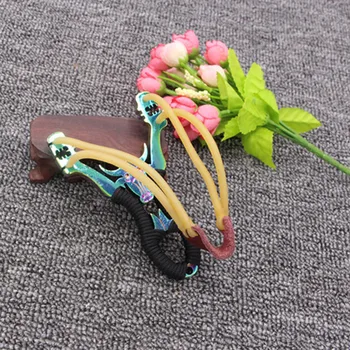 

Colorful zinc alloy handle slingshot double card horn thickening slingshot and rubber band outdoor hunting shooting
