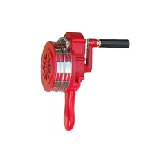 Manual Operated Security Alarm Hand Crank Plastic Shell| Handheld Air Raid Siren Portable Loud Safety Emergency Siren| Red