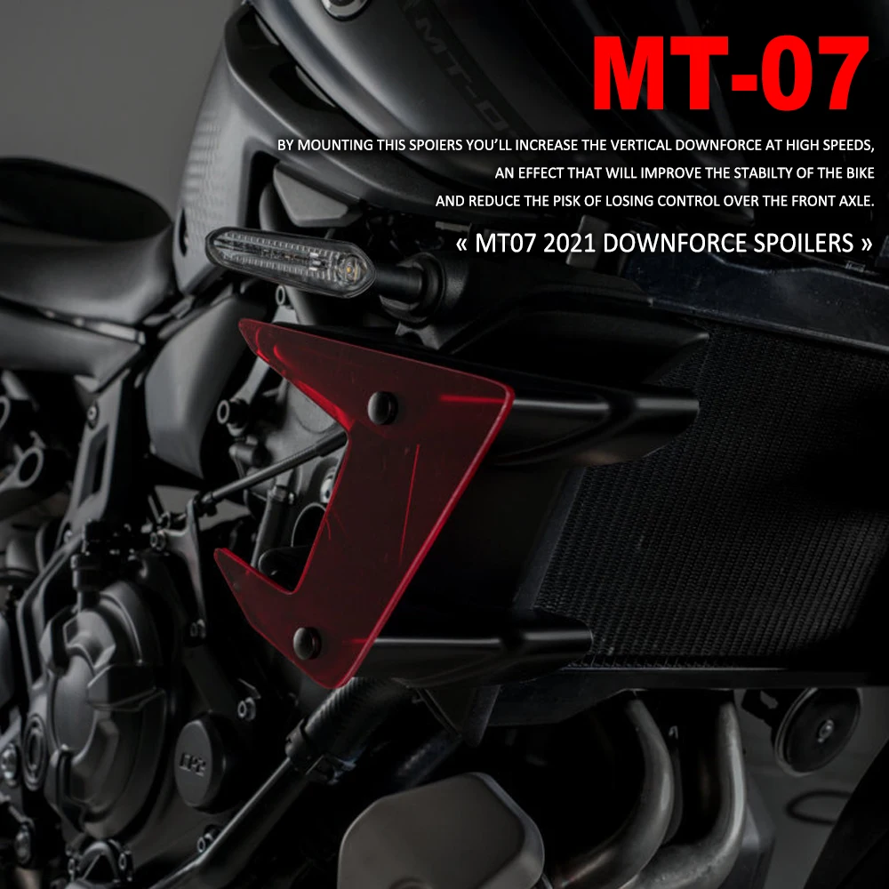 

MT-07 2021 NEW Motorcycle Parts Side Downforce Naked Spoilers Fixed Wing Winglet Fairing Wings Deflectors For Yamaha MT07 MT 07