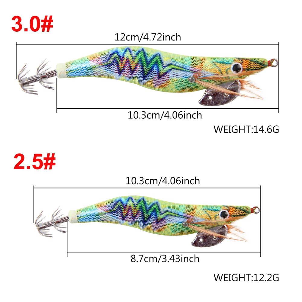 Lot De 10 Leurres De Pêche Exori – Crevettes Pour éging (calamar) – Taille #3.0 (Neuf)