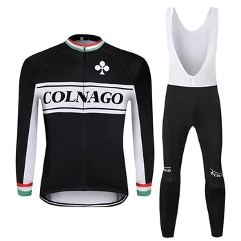 

2020 Winter fleece long sleeve suit Colnago Sets Outdoor Jas Pak Mannen Fiets Jersey Ciclyng Bib Set Mtb kit Ciclismo Kleding