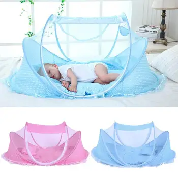 

Baby Travel Bed, 1set Portable Baby Bed Travel Foldable Baby Cots Newborn Crib with Mosquito Net, Bed Mattress, Pillow