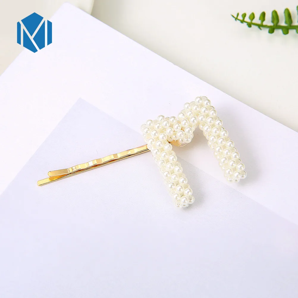 M M MISM INS, новинка, геометрические корейские заколки для волос, 26 букв, жемчуг, сплав, золотистые шпильки для волос для женщин, девушек, заколки, аксессуары для волос - Цвет: M