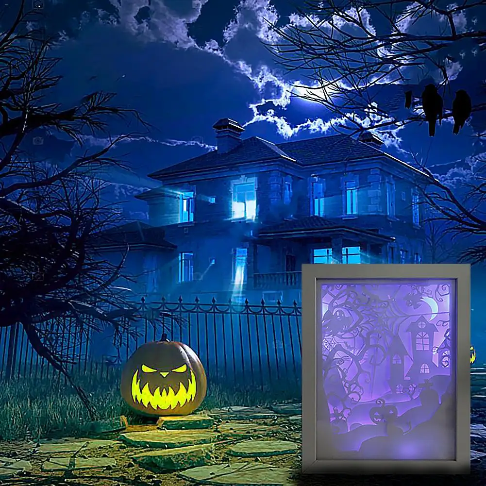 

Gift Photo Frame Paper-cut Light Box Color Night Light Paper Carving Night Light Creative Shadow Lamp Laser Engraving Hollow