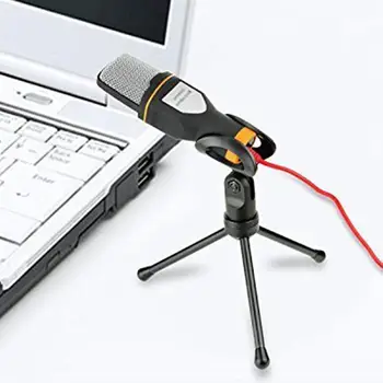 

DC3.5mm Plug Computer Laptop Singing Condenser Microphone Omnidirectional Tripod