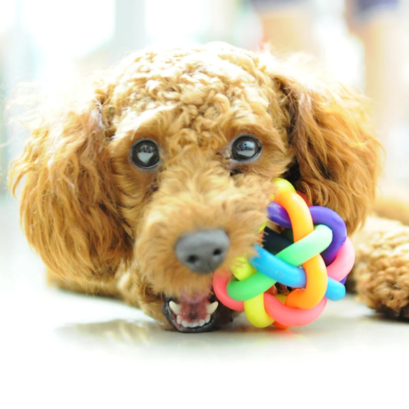ZOLLOR Pet-Bell-Ball жевательные игрушки товары для домашних животных Радуга играть зубы-обучение 5 см красочные собаки-игрушки Колокольчик-игрушка Круглый-мяч собака жевание