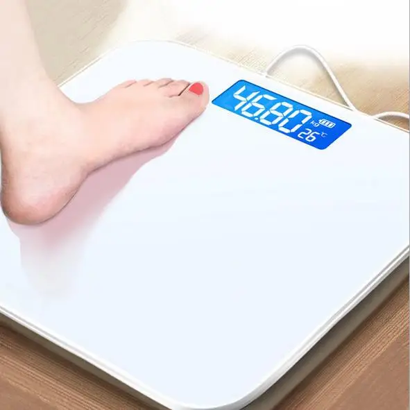 Ванная комната пол Humanscale стекло интеллектуальные электронные весы зарядка через Usb ЖК-дисплей - Цвет: battery
