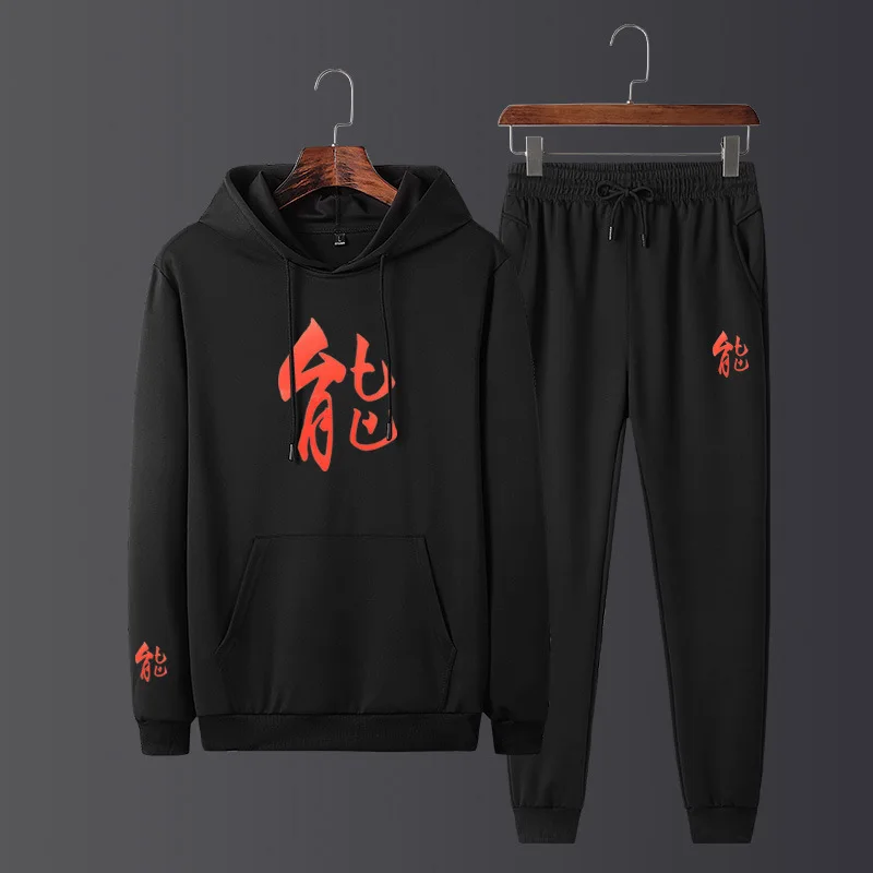 

2019 Spring Men Camouflage Sports Set Hooded Slim Fit Korean-style Casual Two-Piece Hoodie Fashion 971