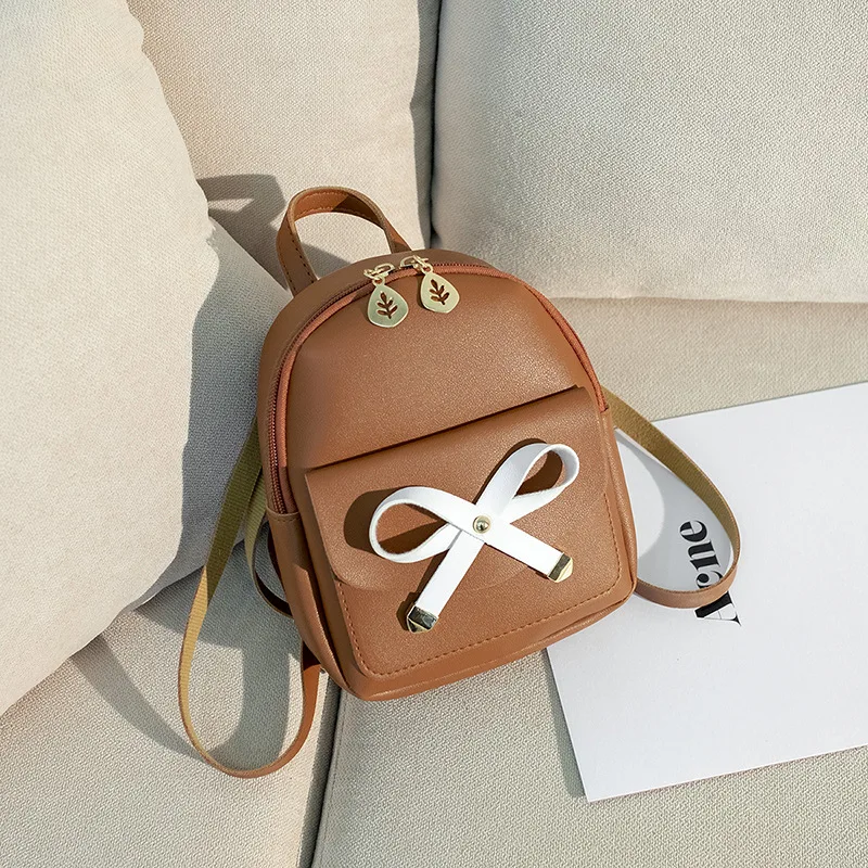 

2019 Summer New Products Korean-style Bow WOMEN'S Backpack College Style Mini Mobile Phone Bag