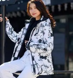 Зимняя Лыжная куртка для женщин, водонепроницаемая ветрозащитная куртка для сноуборда, женская теплая верхняя одежда для катания на горном лыжах, Походное пальто для девочек - Цвет: Черный