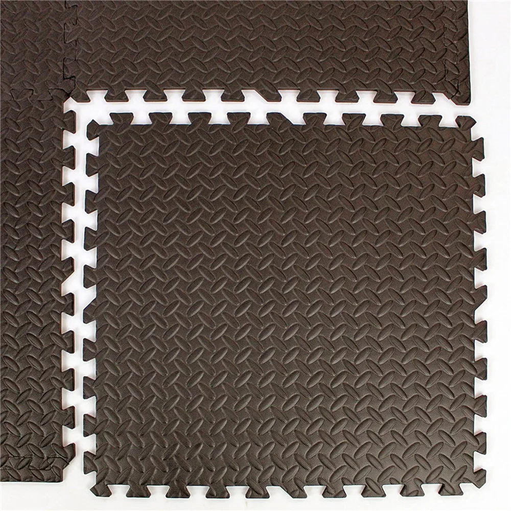 1 unidad de café entrelazado EVA suave espuma de ejercicio esteras de suelo alfombra niños esteras de juego gimnasio garaje casa Oficina estera 30*30*1cm|Alfombra| - AliExpress