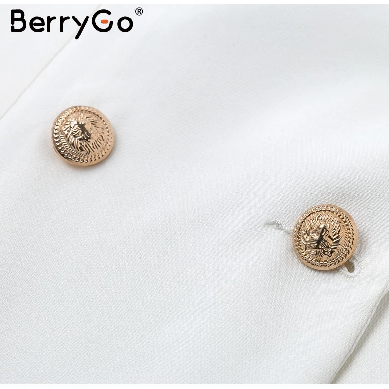 BerryGo Elegant buttons women blazers Casual long sleeve autumn winter female blazer jackets Office ladies blazers coats street