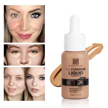 

1pcs Matte Sunscreen Oil Control Whitening Moisturizing Liquid Foundation Brighten Skin Color Waterproof Concealer Liquid TSLM1