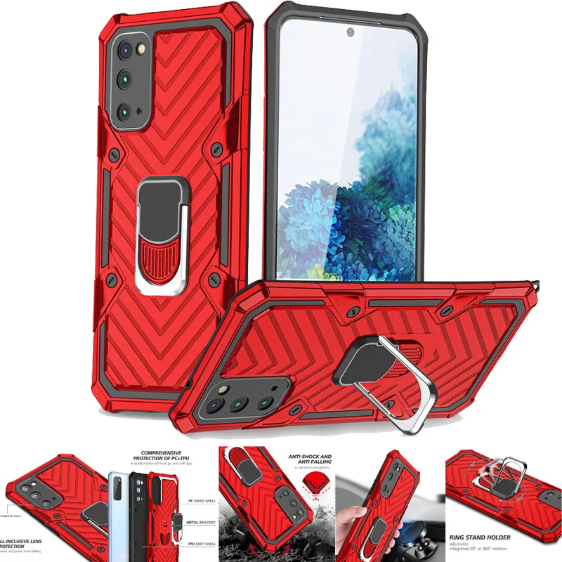 

For SamSung Galaxy S20 Case fashion Armor With Finger ring Car bracket shockproof Back Cover For SamSung S20 Phone Case 6.2 inch