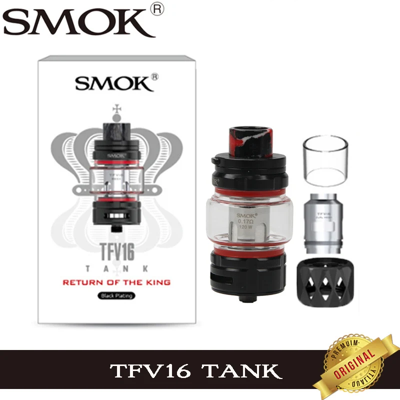 Оригинальный бак SMOK TFV16 9 мл 510 thread электронная сигарета атомайзер с TFV 16 сетчатой