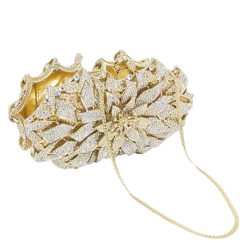 Boutique De FGG Ослепительная Женская вечерняя сумка клатч с кристаллами|clutch purse|metal clutch
