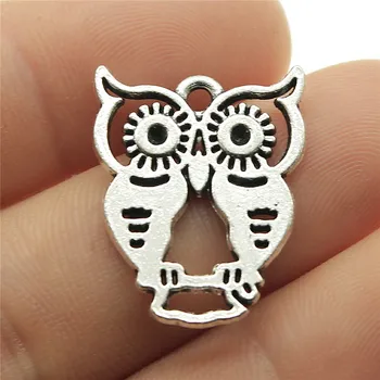 

WYSIWYG 10pcs 23x19mm Tibetan Silver Color Owl Charms Wholesale Owl Charms Owl Charms For Jewelry Making