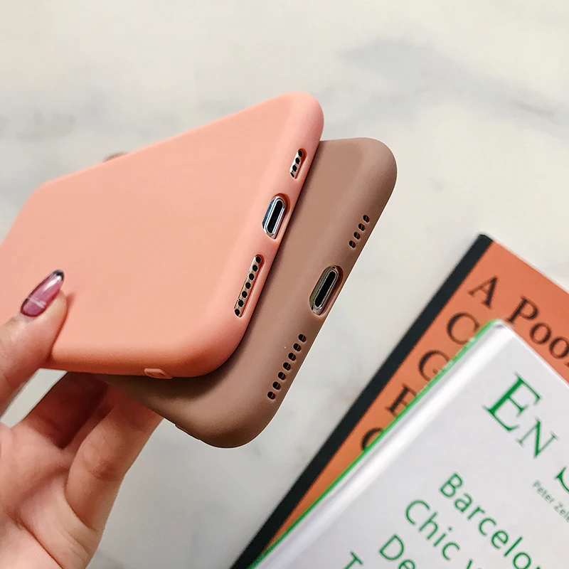 Plain Soft TPU Phone Case For iPhone 11 Pro X 7 6 6S 8 Plus XR  XS Max 12 Thicken Thickness Candy Color Cover Capa Funda Shell