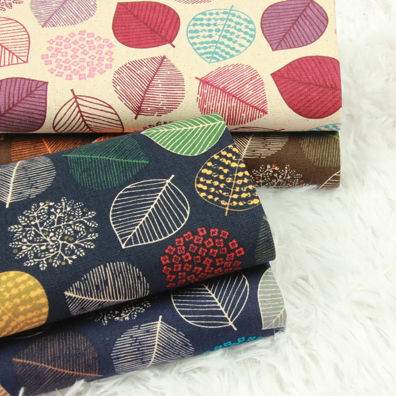 

half yard import thin pure cotton fabric Leaves print, handmade DIY patchwork bag garment dress children cloth D30