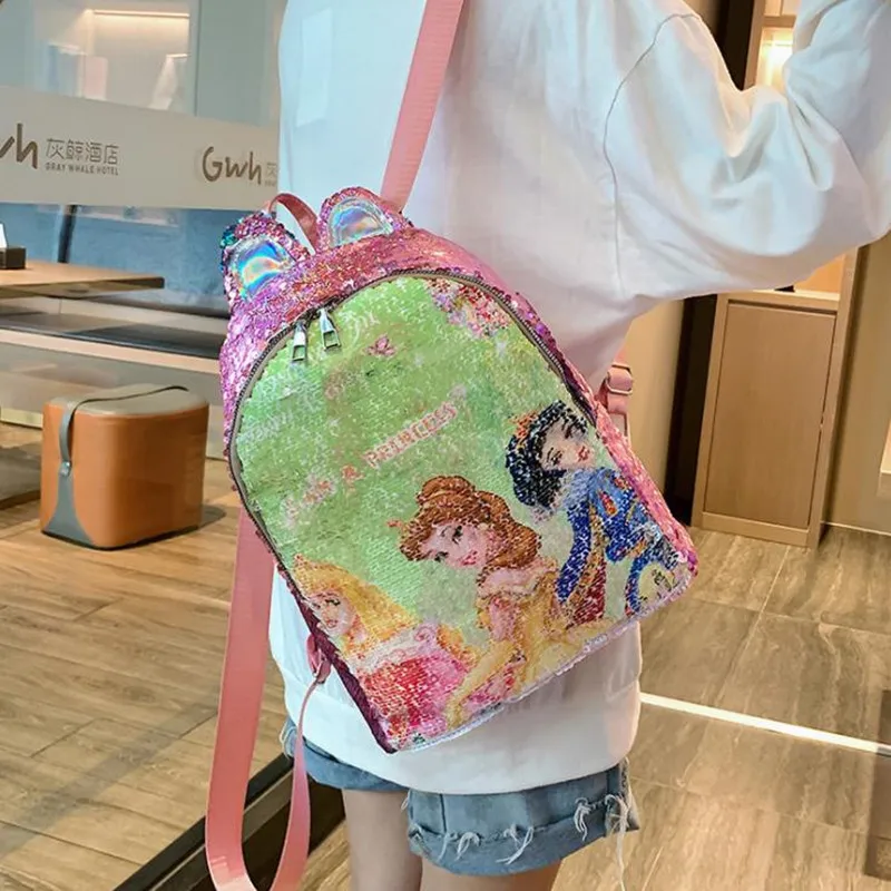 

Princess Cute Children's Sequins Schoolbag Children School Bags Elementary School Backpacks for Girls Party Casual