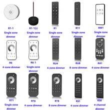 O envio gratuito de escurecimento controle remoto inclui zona única/4 zona/8 zona/4 canal adequado para cor única led rf controlador