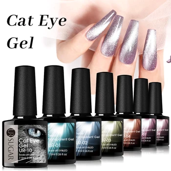 

UR SUGAR Gel Polish cat eyes Varnish Ice Glitter UV Gel With Magnetic Stick Nail Gel Set All for
