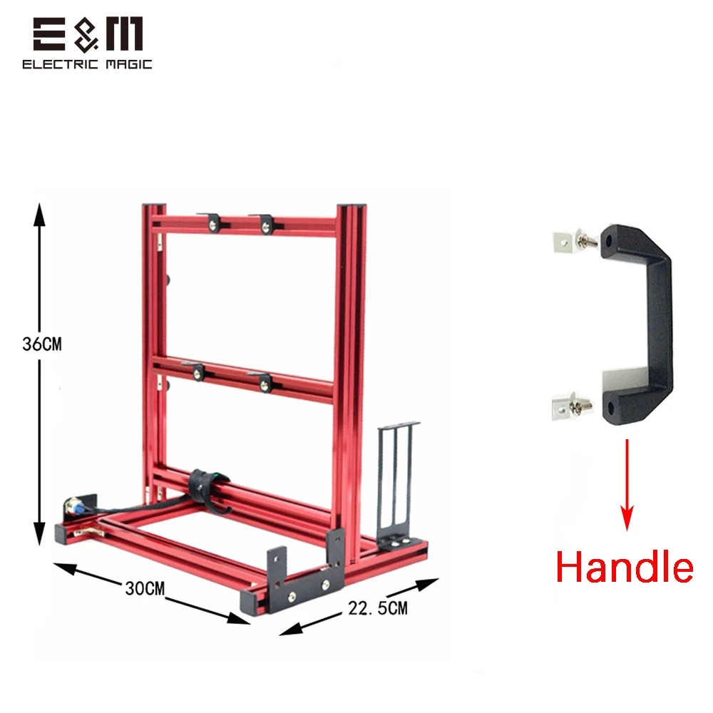 case and handle Мини ATX MATX ITX DIY Чехол портативный вертикальный ПК тестовый стенд открытая рамка графическая карта Chassic для 120/240/360 Вт вентилятор водяного охлаждения - Цвет: case and handle