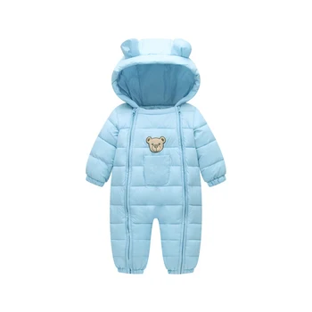 

Newborn Cotton Clothes Autumn Winter 2020 Kids Clothing New Baby Girl Romper Baby Boy Small Bear Double-row Zipped Outing Romper