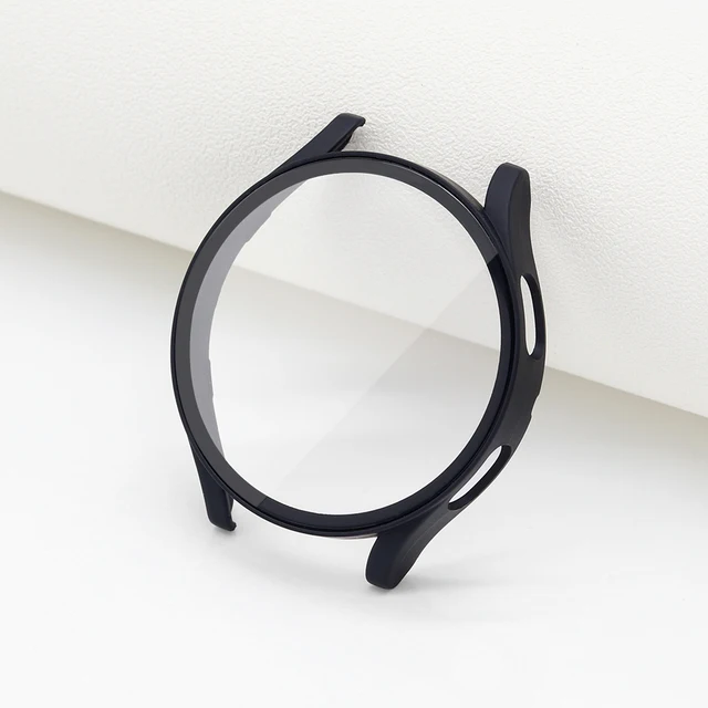 Case+Glass Cover for Samsung Galaxy Watch 4 40mm 44mm PC Matte Case Protective Bumper Shell Watch Accessories 2021 New Black