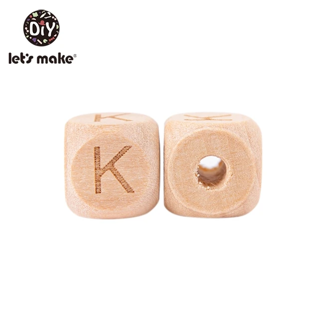 Let'S Make Wooden Beads For Rattles 500Pc Square Beech Wood Alphat English Letter Beads Baby Toys Diy Handmaking Wooden Teether K
