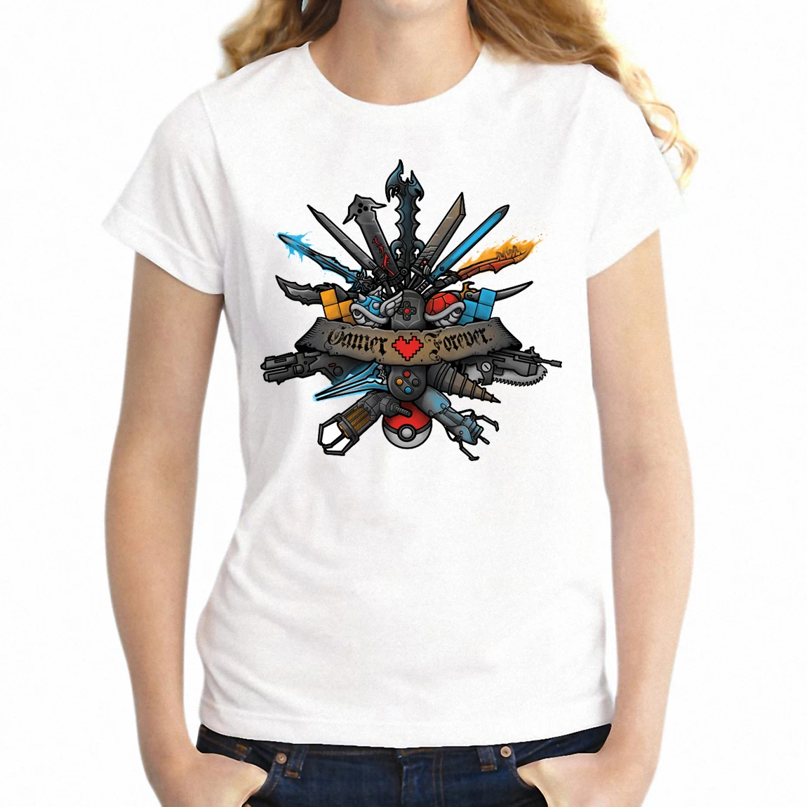 

Women's T Shirt Gamer Forever Gamer Girl's Tee
