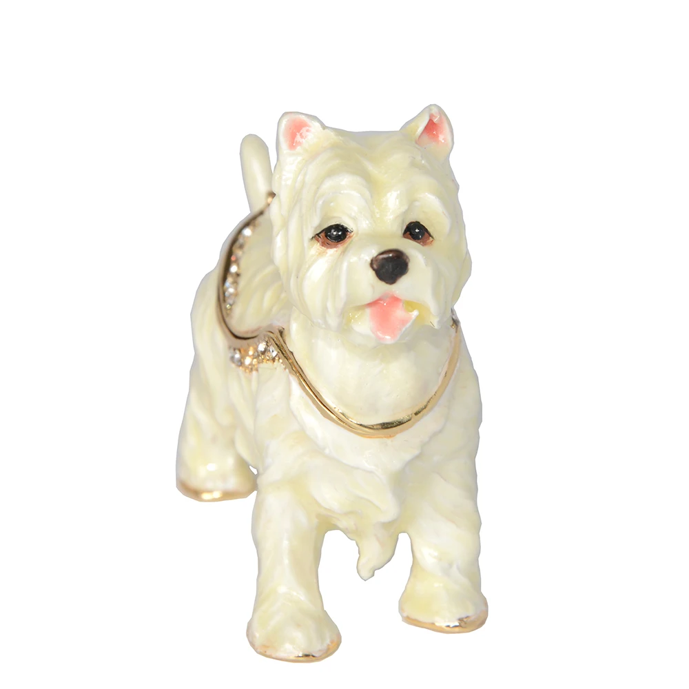 Westie Dog Trinket Jewelry, Keepsake Box, Miniature Sculpture, Birthday Gift
