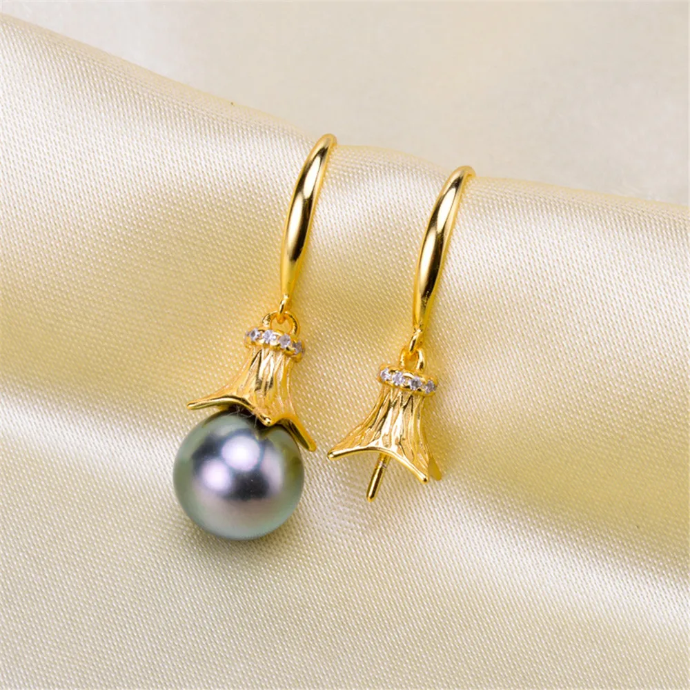 

oysters Pearl Earring Accessories Copper Silver Plating Earring Clasps Hooks Findings With Loop Clasp Base For Diy YYED-117