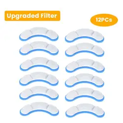 Premium Charcoal Filter Replacement for Cat Water Dispensers - Activated Carbon for Fresh and Clean Pet Hydration (Blue 12PCs)