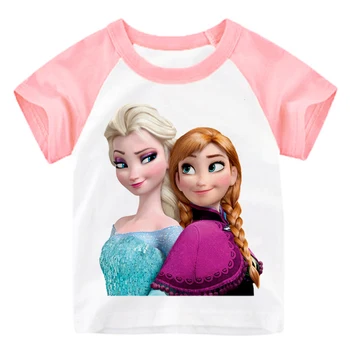 

Princess Print Girl Cartoon T Shirt Kids Short Sleeves Tops Boys Tshirt
