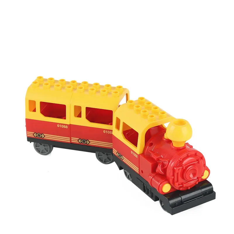 Большие частицы строительные блоки электрический локомотив поезд отсек аксессуары совместим с Duplo игрушки для детей подарок