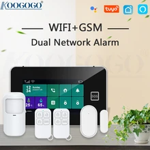 Système d'alarme de sécurité domestique sans fil, wi fi, GSM, 4.3 MHz, Tuya, écran tactile IPS de 433 pouces, Kit SOS, anti cambriolage, fonctionne avec Google Alexa