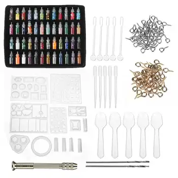 

214/277Pcs Resin Casting Mold Kit Silicone For Necklace Jewelry Pendant Craft Making
