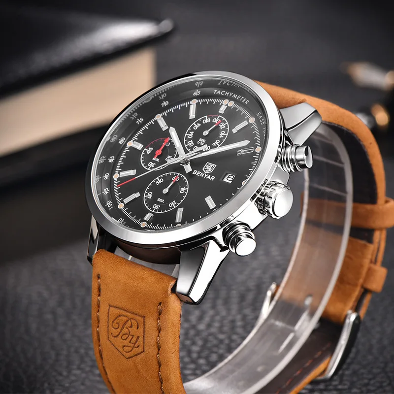 

Sports Outdoor Multi-functional Leather Belt MEN'S Watch Men's Wechat Business Hot Selling Quartz Watch 5102