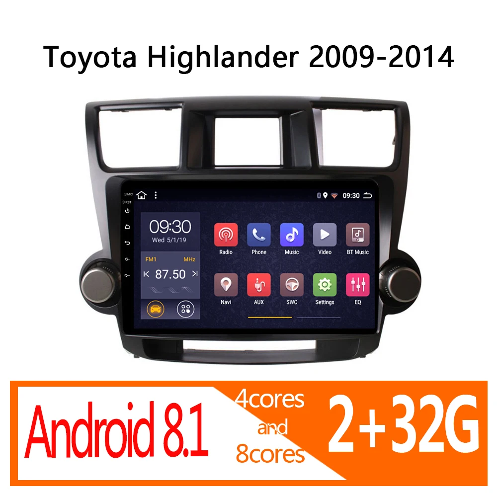 2G RAM авто радио для Toyota highlander Android 2015 2016 2017 автомобильный аудио Авторадио coche