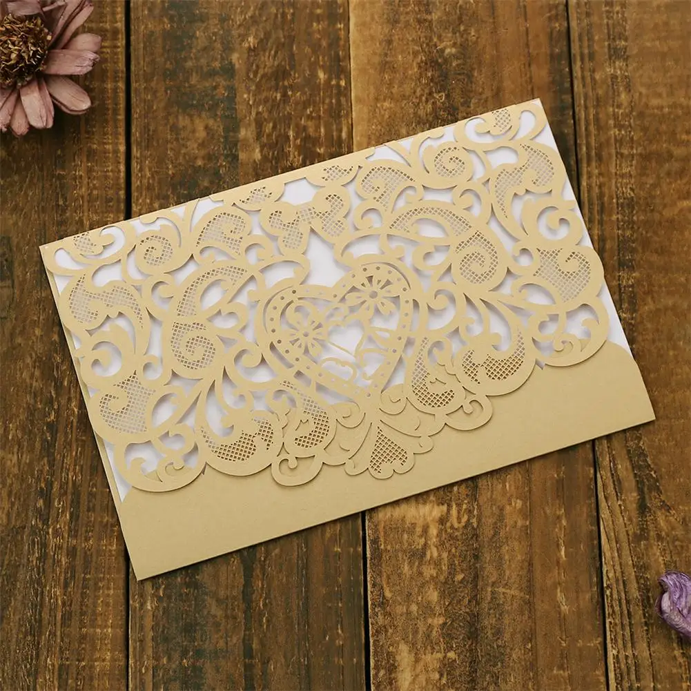  10pcs Wedding Cards Laser Cut European Invitation Card Business Birthday Wedding Invitations Valent - 4.00043E+12