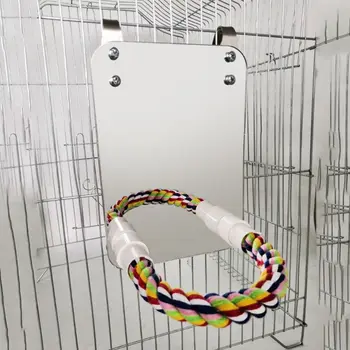 

Parrot Pet Fun Mirror Toy Cockatiel Small Birds Parrots Bite Climbing Stand