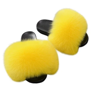 

Women Home Slippers Real Sheepskin Slides Winter Warm Shoes Women Slip on Flats Slides Female Real Sheep Fur Slippers