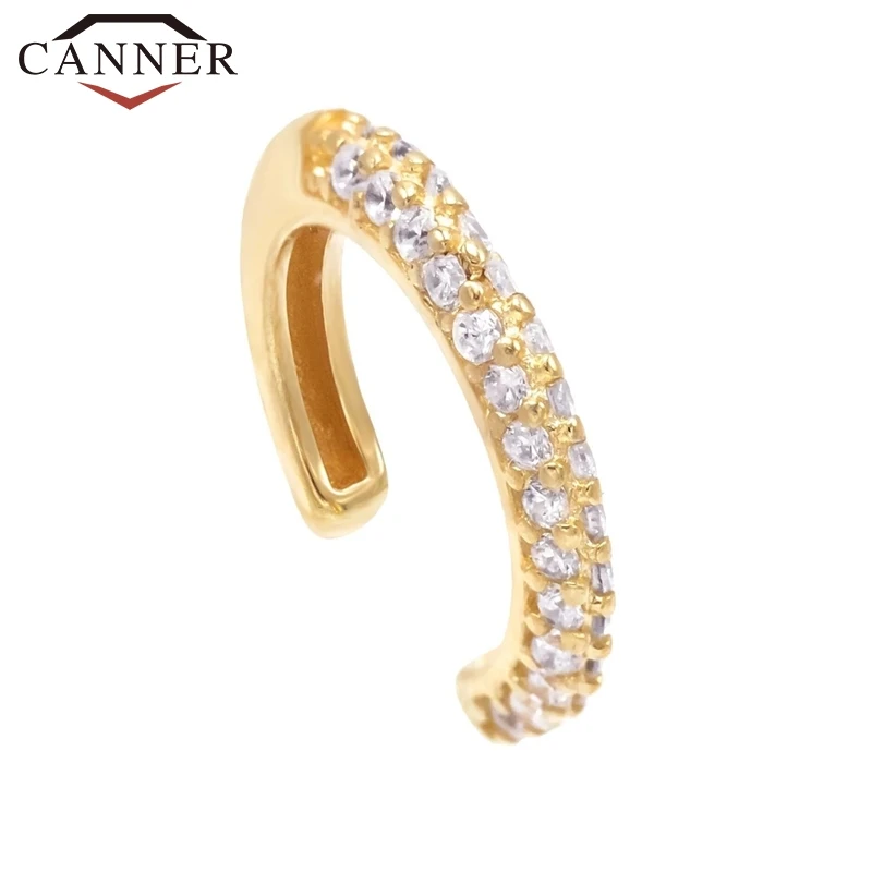 style 2 gold 925 пробы Серебряная Ушная манжета для женщин 1 шт. очаровательный циркониевый зажим на сережках золотые серьги без пирсинга серьги ювелирные изделия - Окраска металла: style 2 gold