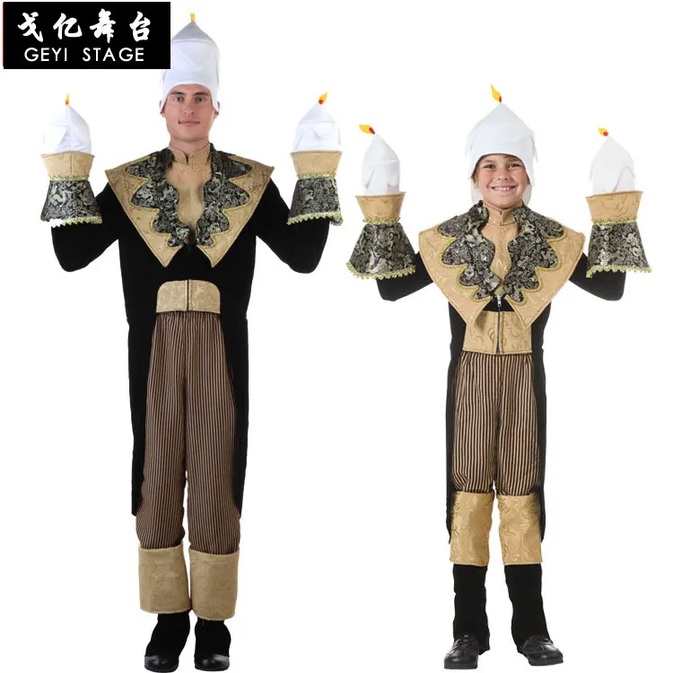 

Halloween Aladdin's magic lamp stage costume movie beauty and the beast adult child candle costume