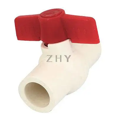 Замена 1/" x 1/2" Слип белый сантехника ПВХ шаровой клапан w красный Т Ручка