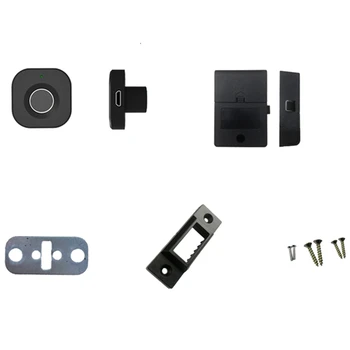 

Smart Keyless Fingerprint Cabinet Lock Biometric Electric Lock Fingerprint Drawer Lock for Office Drawer File Cabinet Black